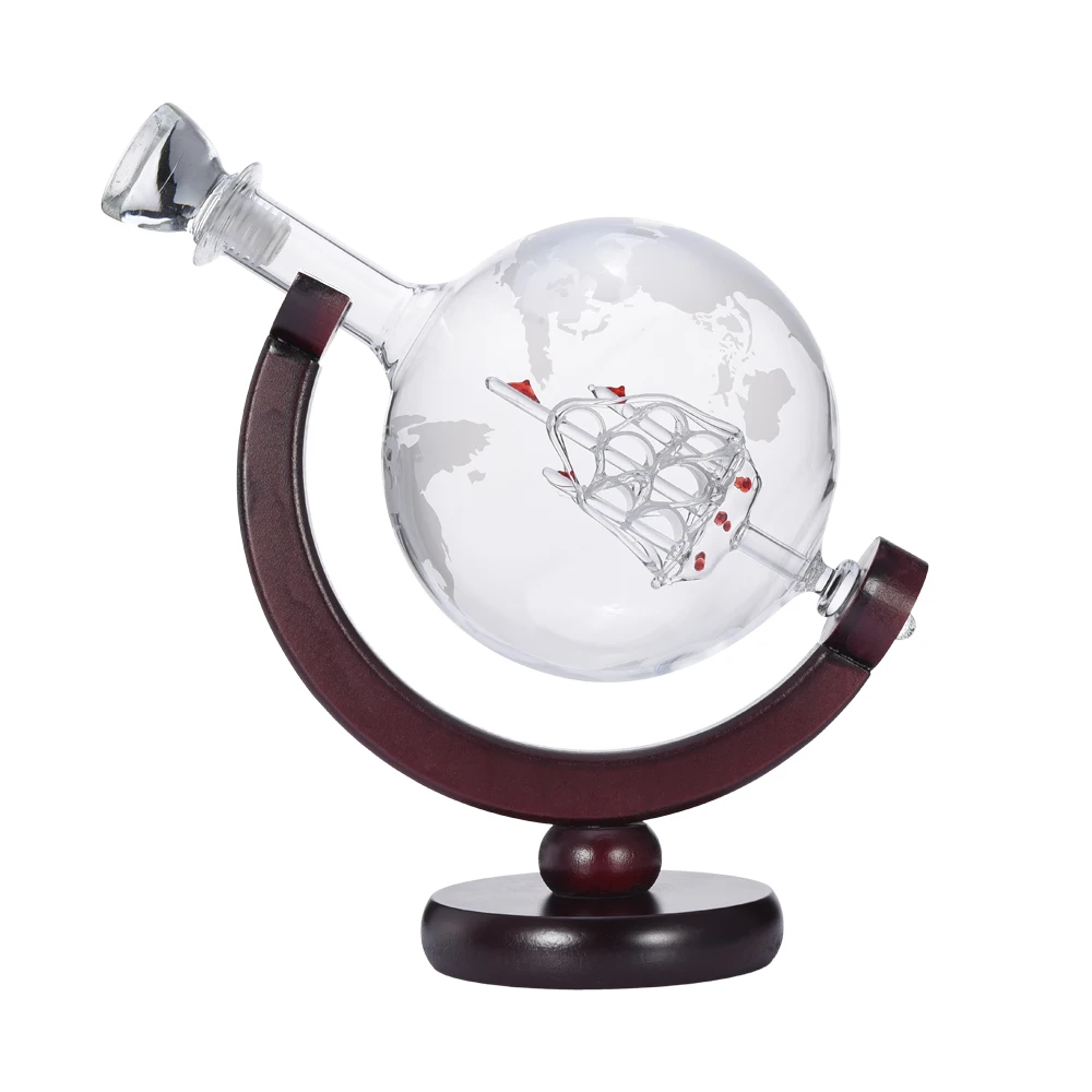 Uarter 850 мл Глобус графин с готовой деревянной подставкой бар Лейка для вина