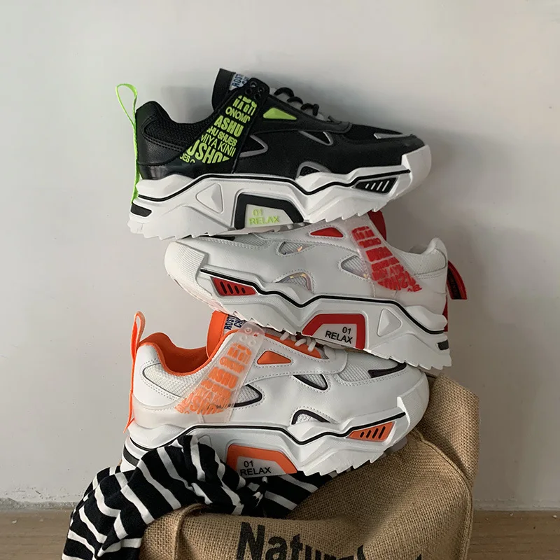 

New running shoes gym shoes Hong Kong style sports shoes Korean version of men's fashion shoes Versatile board shoes