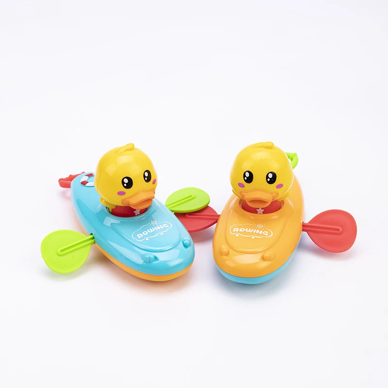 Summer New Baby Bath Toy Rowing Boat Duck Swim Bath Floating Water Wound-up Chain Baby Children Classic Toys Gifts Random Color