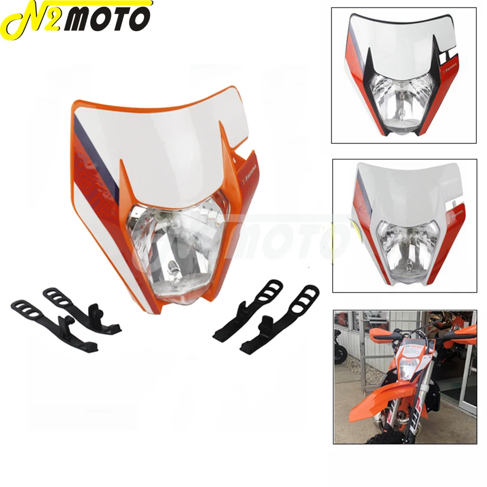 Оранжевый Enduro стикеры фары для MX EXC SX F XCF XC 250 300 350 450 500 2016 2017 2018 Байк E8 Emark маска| |