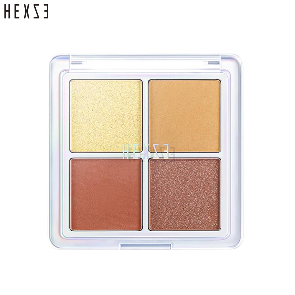 Палитра теней для век Hexze 4 цвета матовые блестящие тени стойкие водостойкие