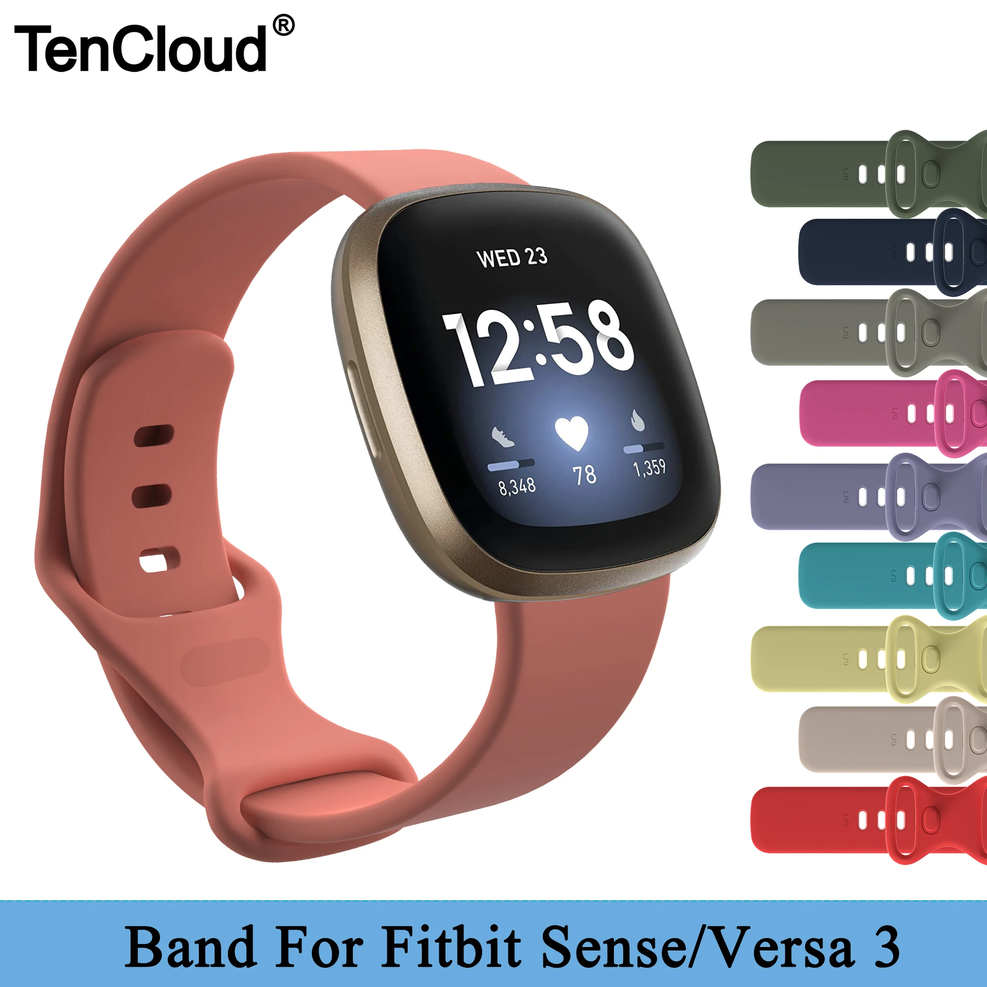 Сменный ремешок для Fitbit Versa 3 Sense силиконовый браслет цветной Смарт часы