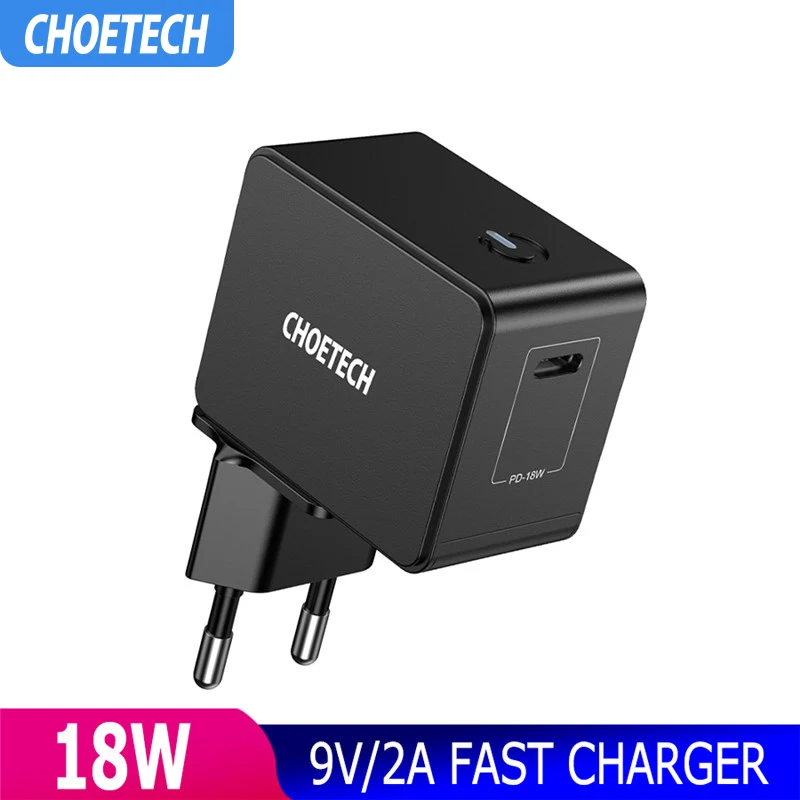 CHOETECH 18 Вт Быстрая зарядка 3 0 USB зарядное устройство PD настенное для телефона iphone