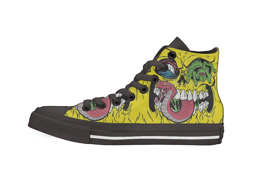 Парусиновая обувь на заказ с высоким берцем повседневная плоской подошве Прямая