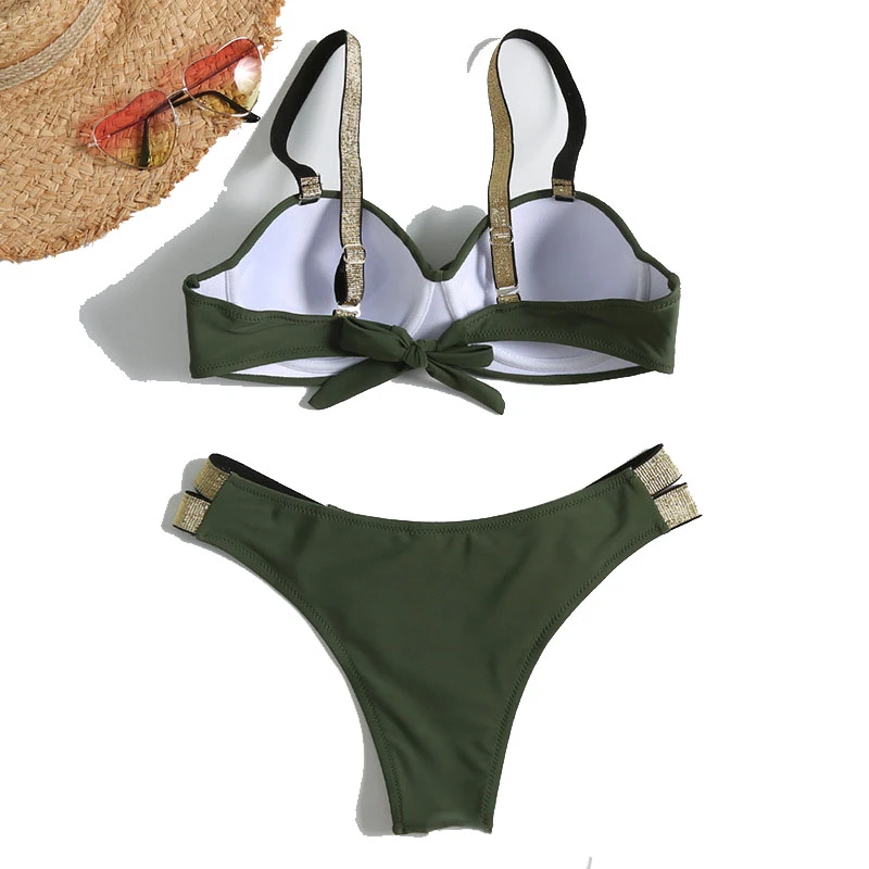 Комплект бикини из двух предметов Раздельный купальник размера плюс Mujer