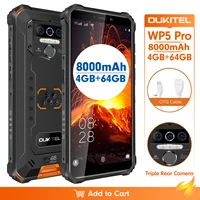 oukitel wp5 pro ip68 waterproof smartphone 8000mah android 10 triple camera facefingerprint id 5 5 inches 4gb 64gb mobile phone