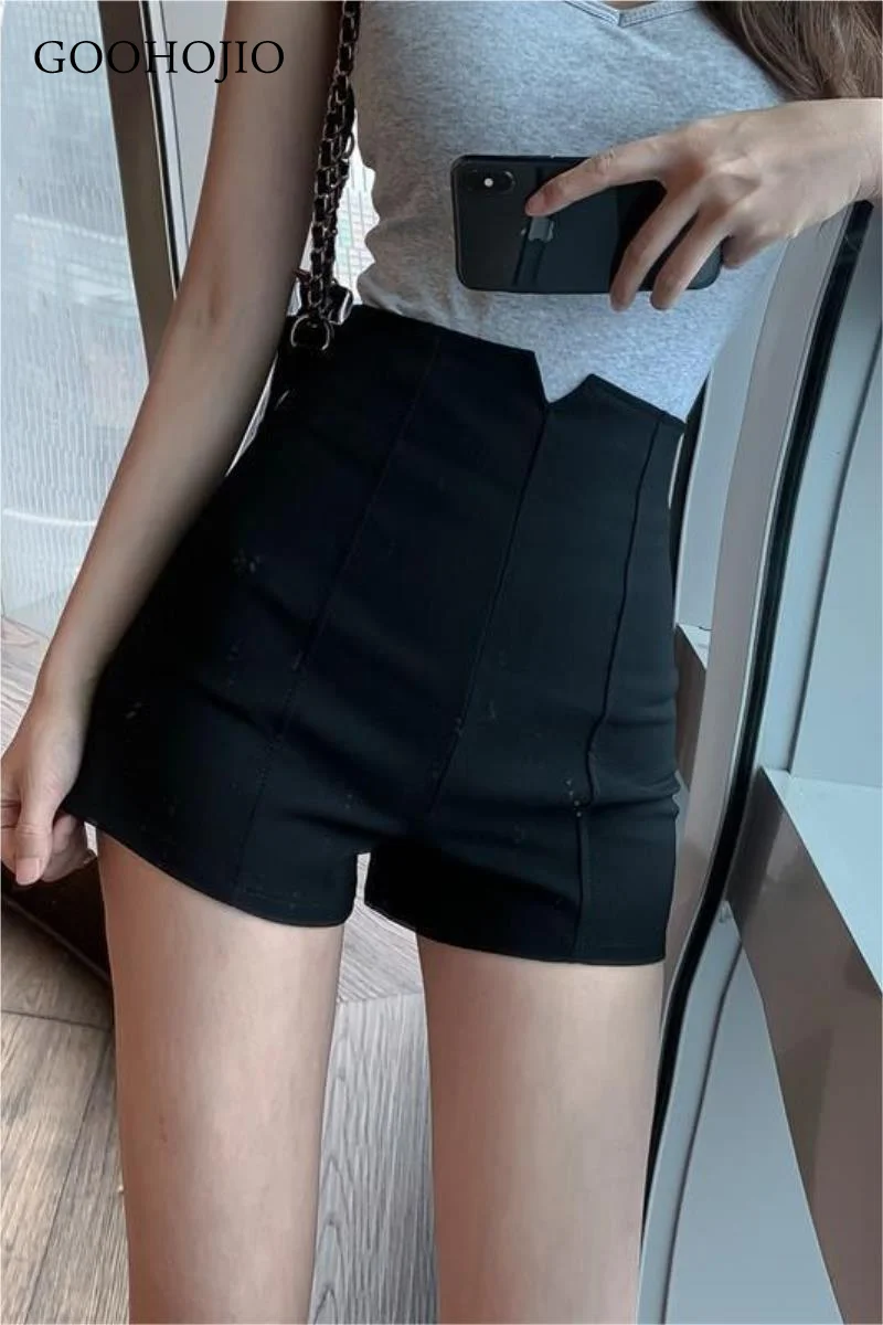 

Shorts Women Embroidery Elasticity Lovely Girls Korean Style Sweet Students Harajuku Black Simple Oversize Trousers Female