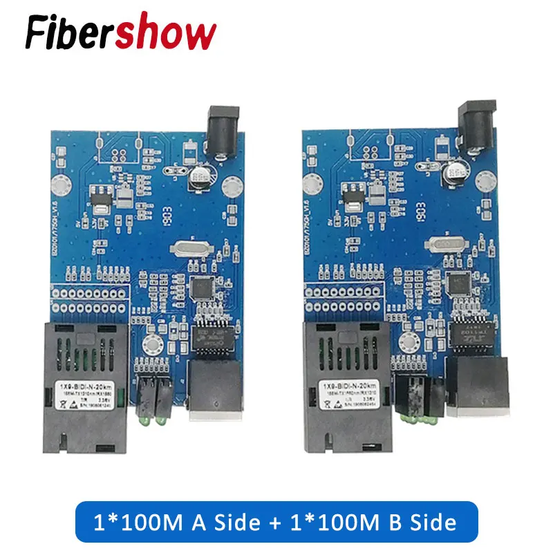 Медиаконвертер оптическое волокно для rj45 UTP 10/100 м 1310/1550 ethernet переключателя