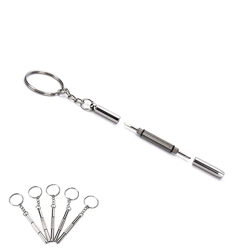 

5Pcs Screwdriver Hand Tools Mini Portable 3 in 1 Aluminum Steel Eyeglass Screwdriver Sunglass Watch Repair Kit with Keychain