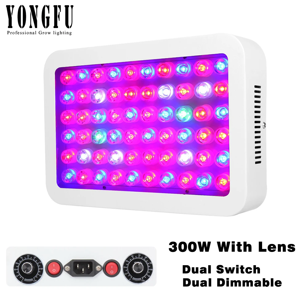 300 Вт полный спектр светодиодный светильник для выращивания двойной Диммируемый