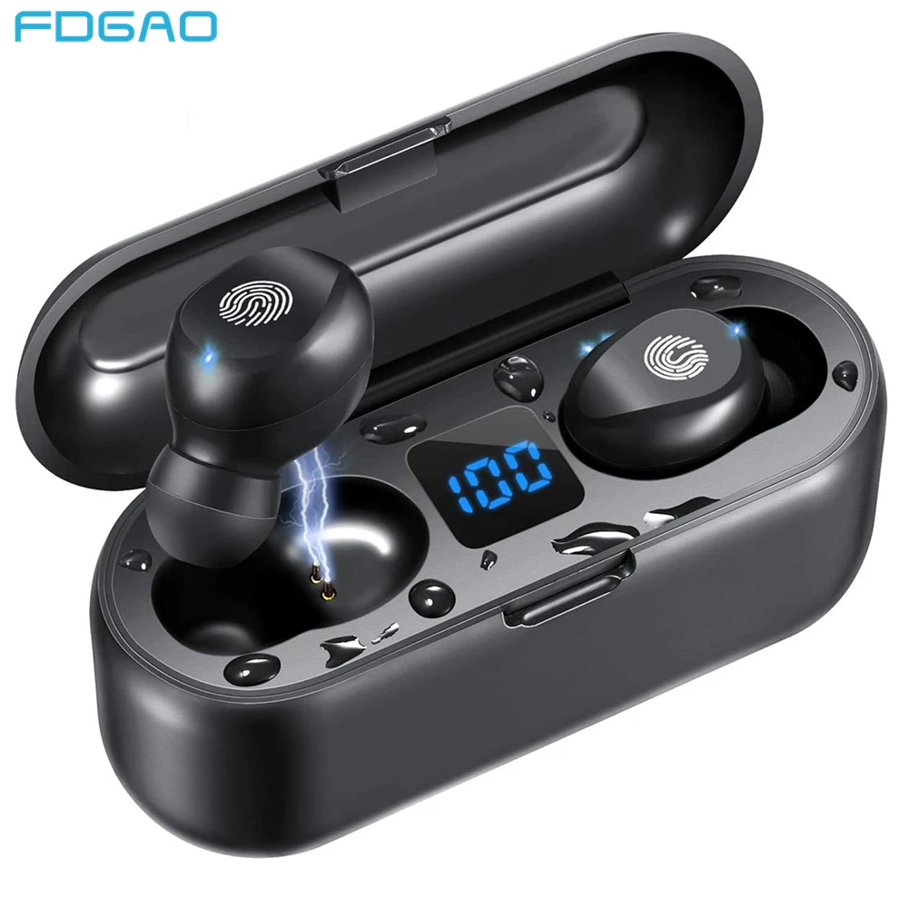 

Для Bluetooth Беспроводные наушники с микрофоном зарядный чехол водонепроницаемые TWS 9D стерео наушники в ухо гарнитура звук Спорт светодиодный ...