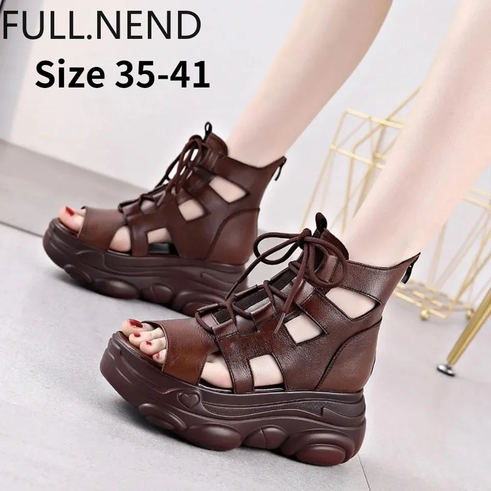 

Summer Women's Thick-soled Wedge Sandals High-heeled Fashion Roman Fish Mouth High-top Women's Shoes 2021