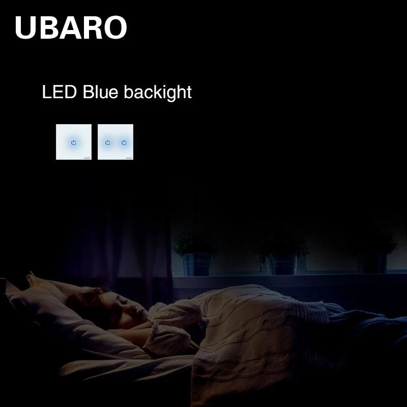 Настенный сенсорный выключатель UBARO кнопка переключения со светодиодной