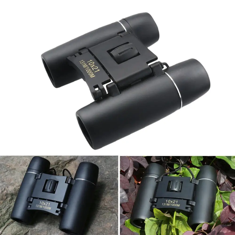 

10 X 21 Compact Zoom Binoculars Long Range Folding HD Powerful Mini Telescope Optics Hunting Sports Camping Travel
