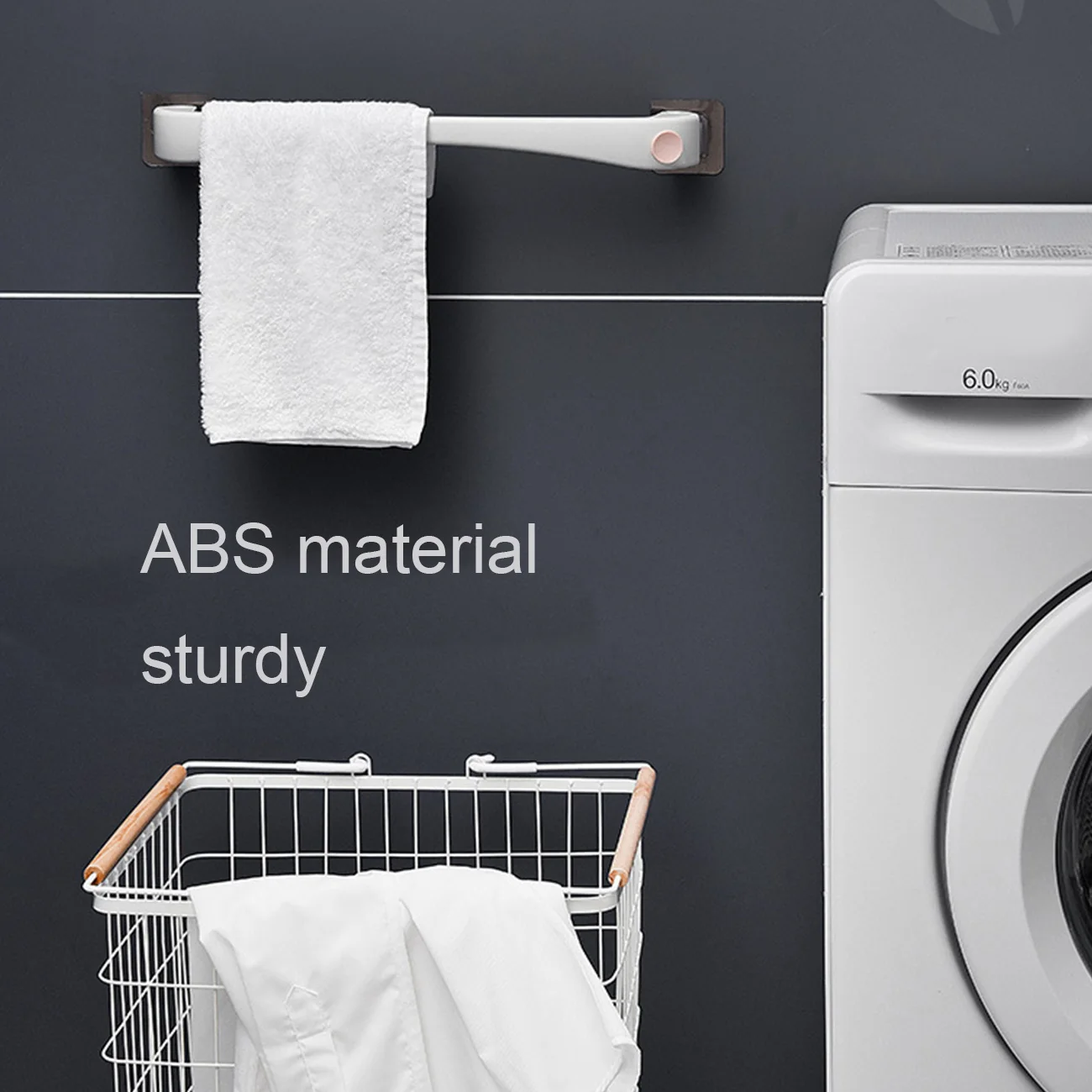 

Wall-mounted towel bar storage rack rotatable waterproof heavy duty self-adhesive bath towel organization rack bathroom kitchen