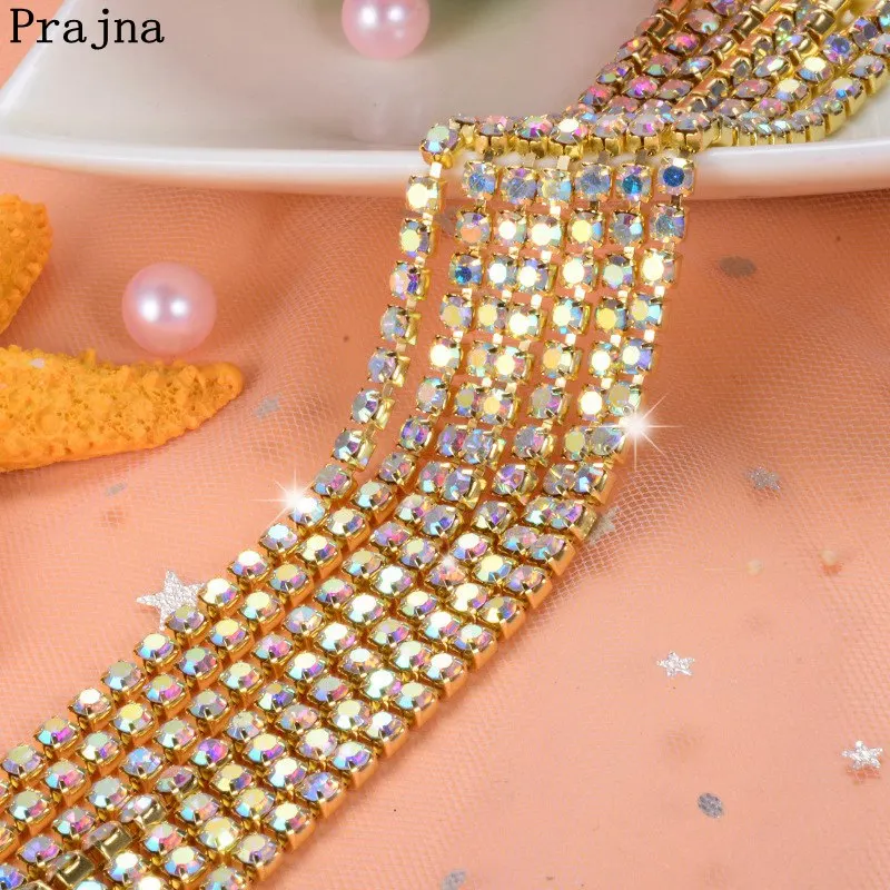 Праджня пришить стразы Strass цепь Flatblack блестящие s ткани для одежды платье