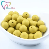 teeny teeth 100 pcs murstard yellow 9 19 mm silicone round perles beads for baby teether eco friendly sensory teething necklace