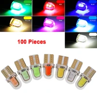 100pcs car interior light t10 led w5w led canbus 4smd 12v auto clearance lights bright license plate lamps cob instrument light