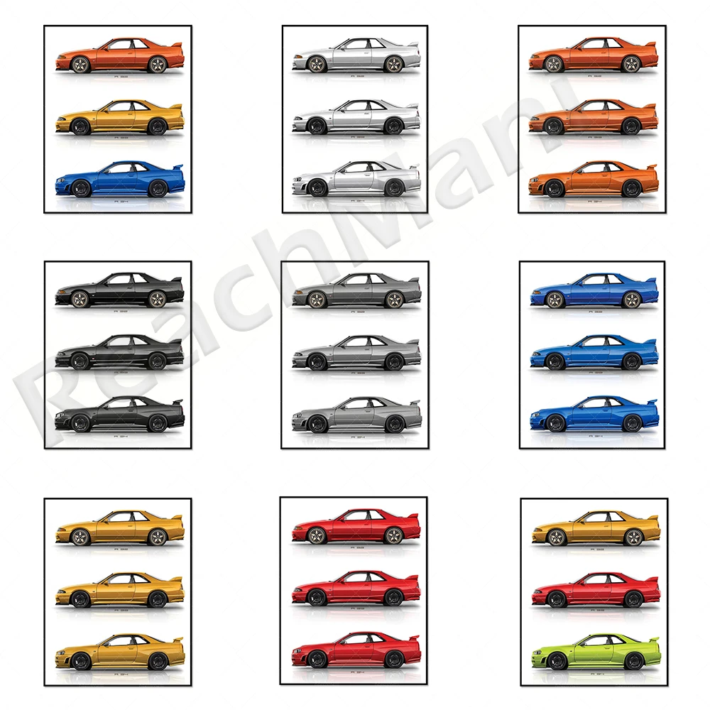 

Nissan Skyline GTR R32, R33, R34 posters, gift posters for car lovers