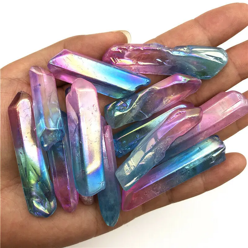 Оптовая продажа 50 г гальванический синий и розовый Титан аура лемурийский