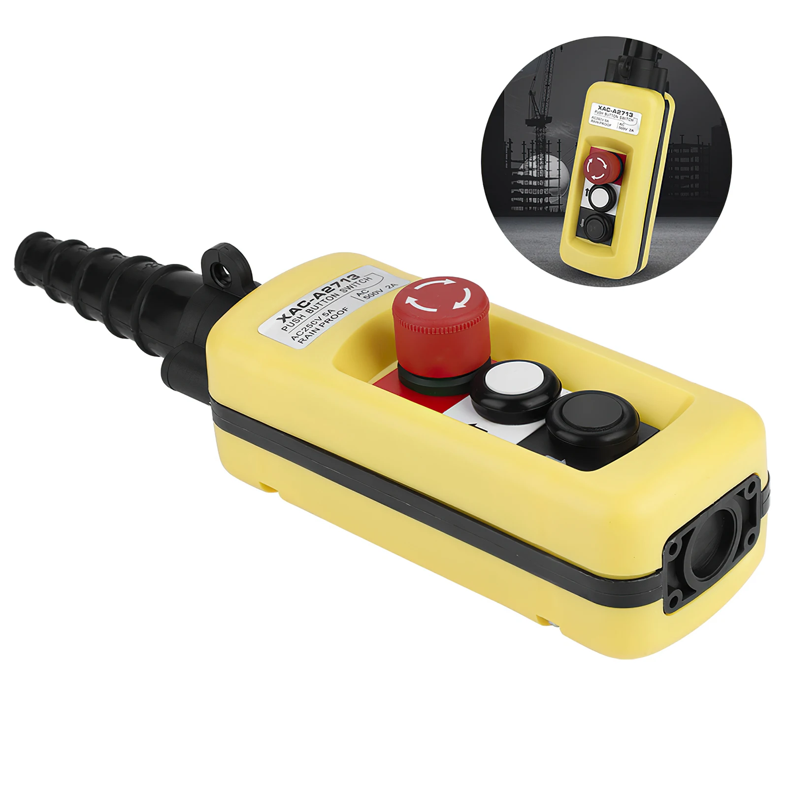 

IP54 Crane Lifting Switch Controller Push Button Hoist Pendant Controller With Up and Down Buttons Driving Control Switch 500V