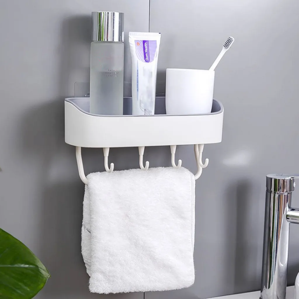 Punch-Free Plastic organizer bathroom Shelf Shower Shampoo Holder storage Rack Organizer articulos para el hogar | Дом и сад