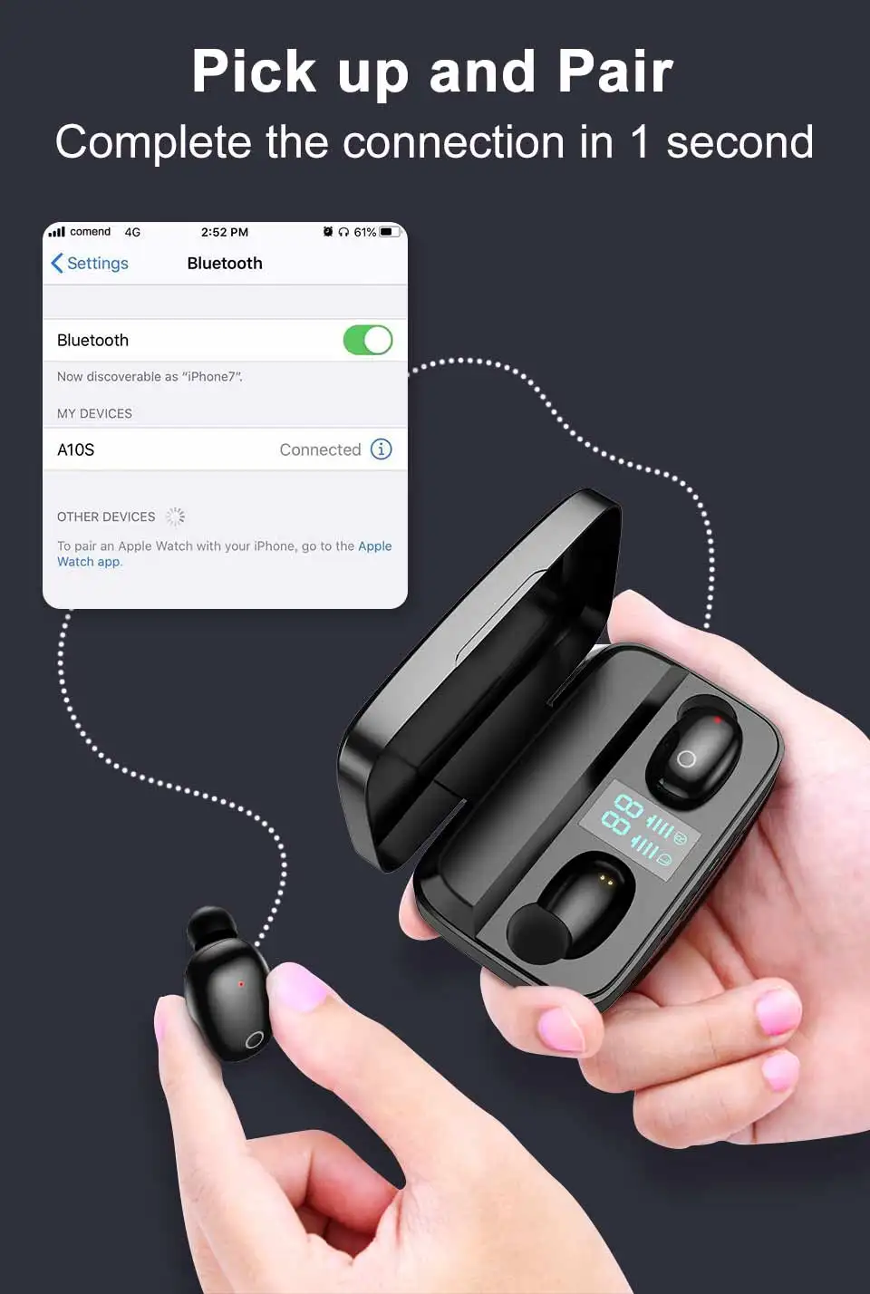 AWI W2S беспроводные наушники Bluetooth 5,0 TWS гарнитура светодиодный дисплей с 1800 мАч Внешний аккумулятор Наушники Hi-Fi стерео спортивные наушники