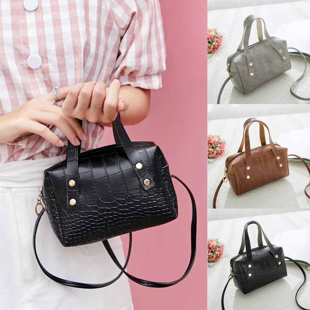 Роскошная женская сумка Кроссбоди с крокодиловым узором квадратная мессенджер