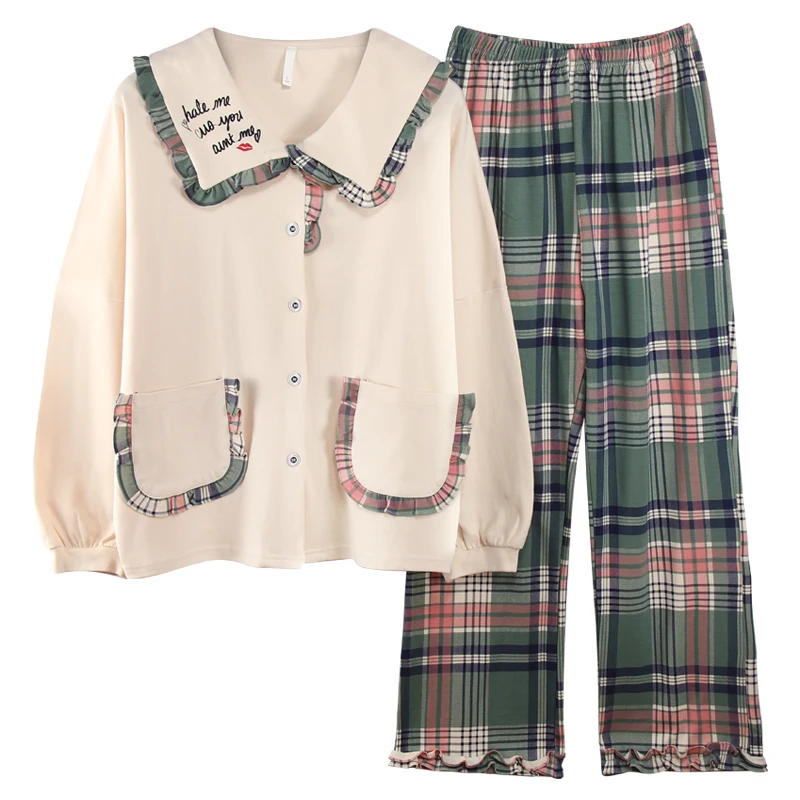 JRMISSLI сексуальная Хлопковая пижама набор новинка для женщин с длинным рукавом