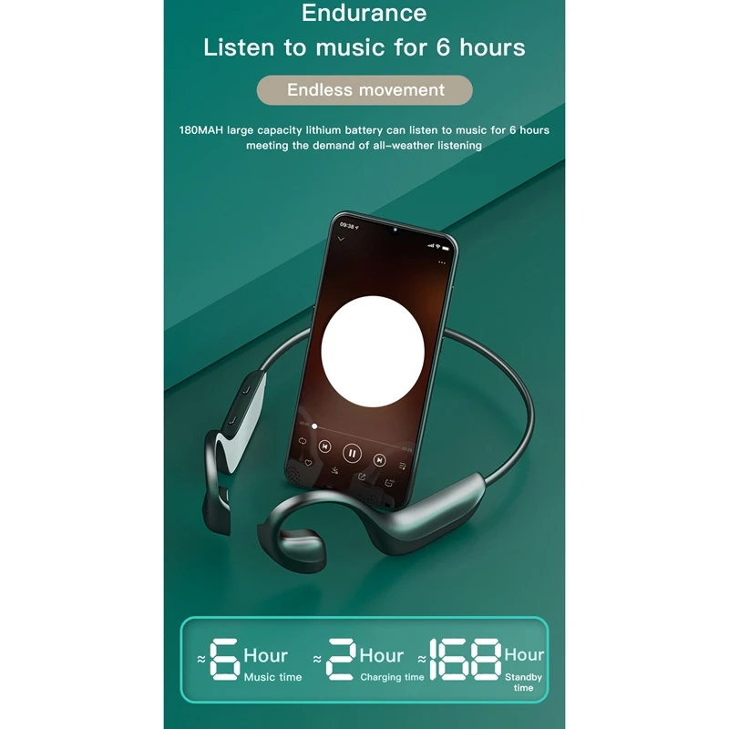 G100 Concept Bluetooth Headset for Bone Conduction Sports Wireless 5.1 Black Science and Technology | Электроника