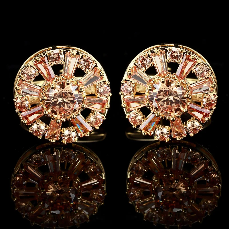 

Men's French Shirt Cufflinks Women's Shirt Light Luxury Zircon Cufflinks Red Stone Cufflinks