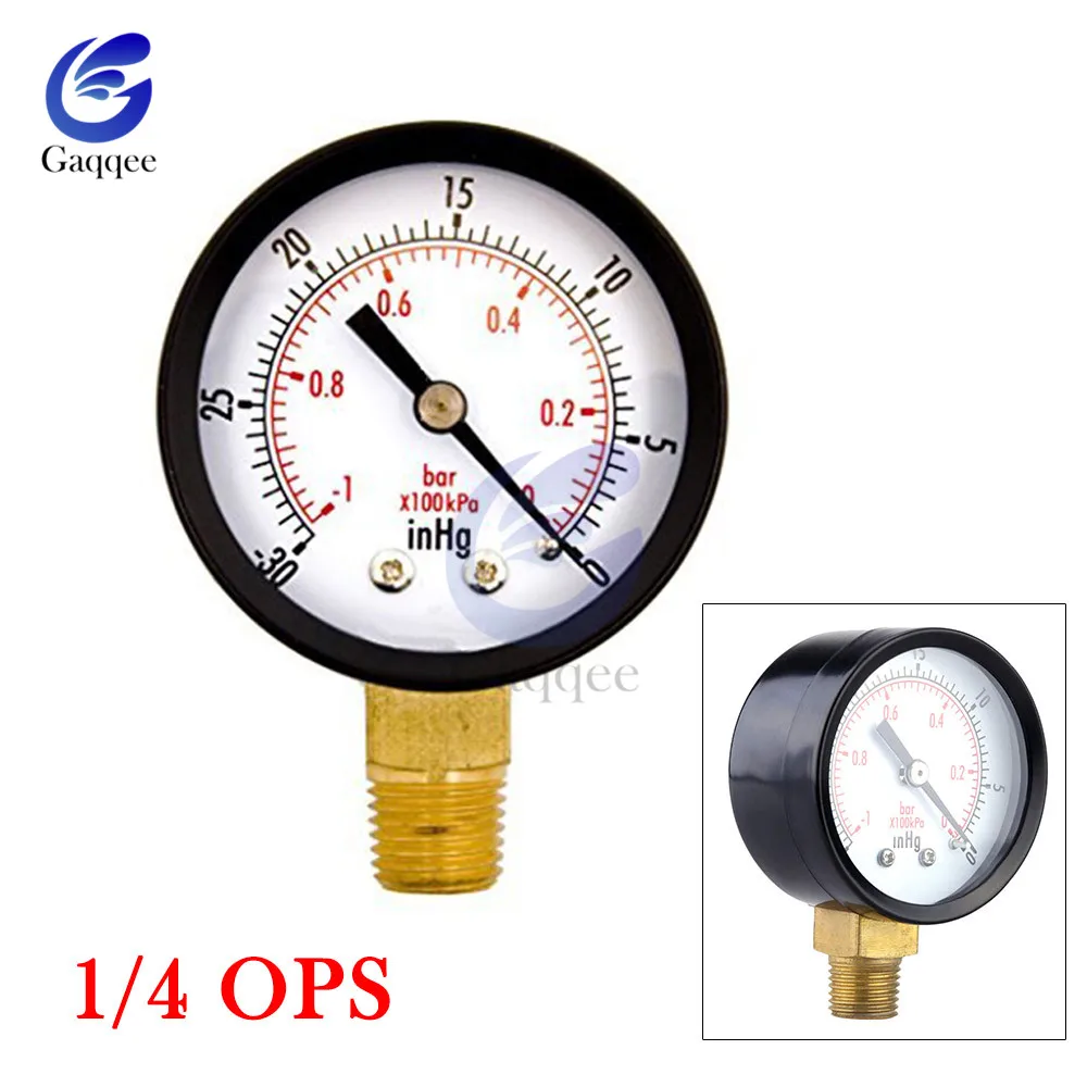 type 1 Портативный Манометр с двойной шкалой 1/" NPT-30HG/0 PS вакуумный манометр 2" цифровой манометр - Цвет: type 1