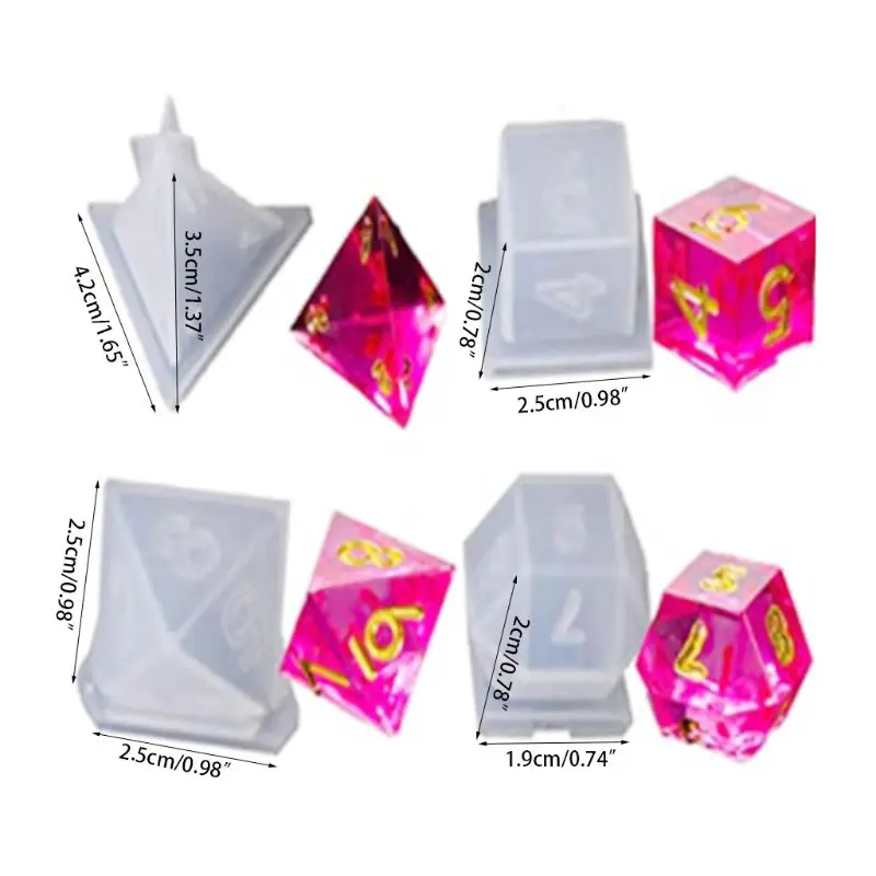 

Shapes Dice Fillet Square Triangle Dice Mold Dice Digital Game Silicone Mould