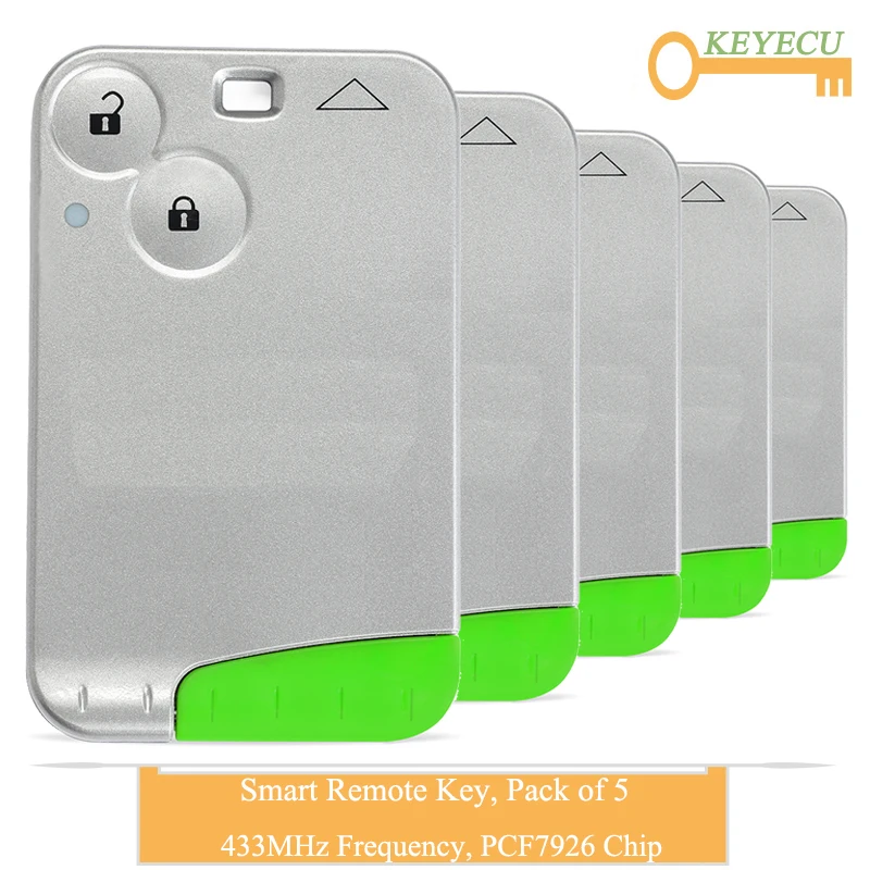 KEYECU 5 шт. смарт карта дистанционный Автомобильный ключ для Renault Laguna Espace Vel Satis 2001 2002