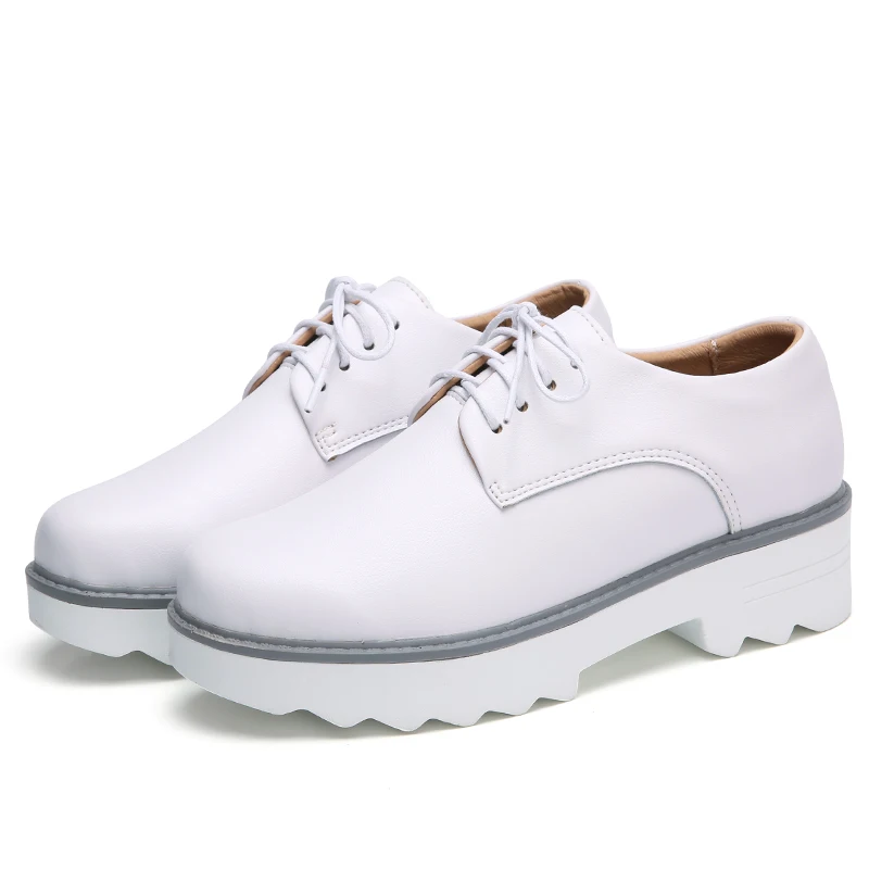 Туфли-оксфорды женские из натуральной кожи повседневная обувь на плоской