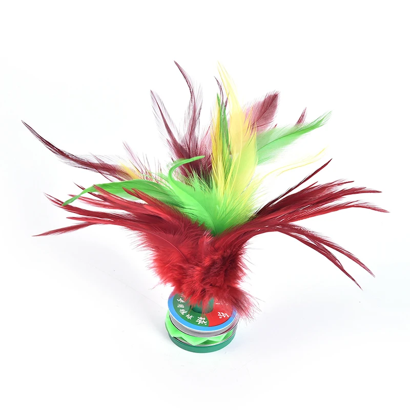 

1pc China Jianzi Foot Kick Handwheel Feather Fitness Entertainment For Physical Exercise