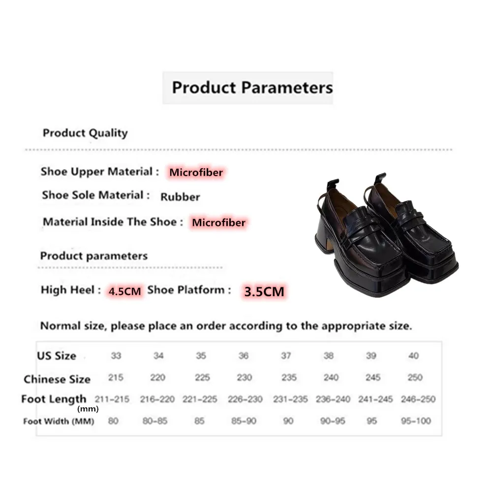 

New Chic Square Toe Pumps Luxury Designer Runway Party Women's Platform Loafers British Style Fashion Women Leather Knight Shoes