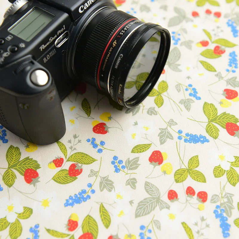 Полуметровая ткань из 100% хлопка с мультяшным принтом лисы гриба клубники для