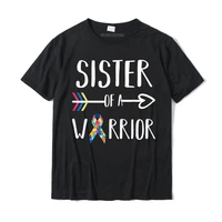 sister of a warrior shirt autism awareness shirt men hot sale printed tops shirt cotton top t shirts casual