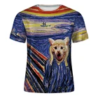 Летняя удобная мужская футболка с 3D принтом, картина маслом Ван Гога, Женская Удобная футболка с коротким рукавом