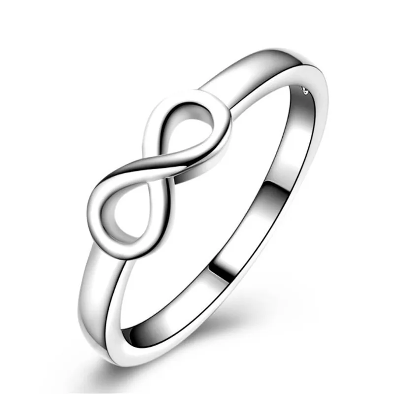 

Japanese and Korean hot-selling bow knot ring eight-character hollow silver-plated ring jewelry simple jewelry