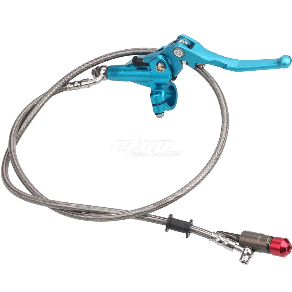 

22mm (7/8 in ) Brake 90CM or 1.2M Hydraulic Brake Clutch Lever Master Cylinder for Motorcycle ATV Pit Dirt Bike - Blue