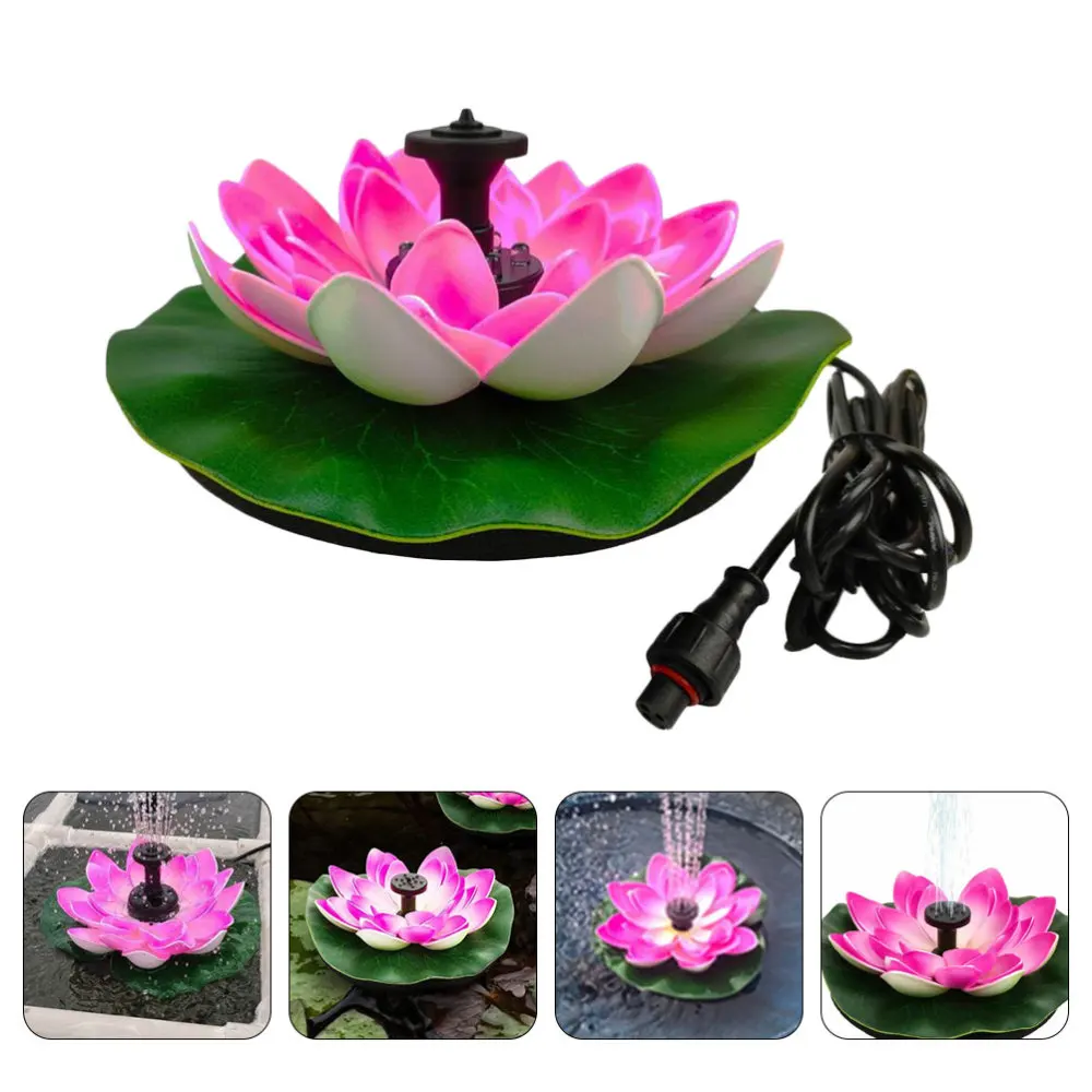 

Solar Lotus Fountain Artificial Floating Lotus Flowers Fountain for Garden