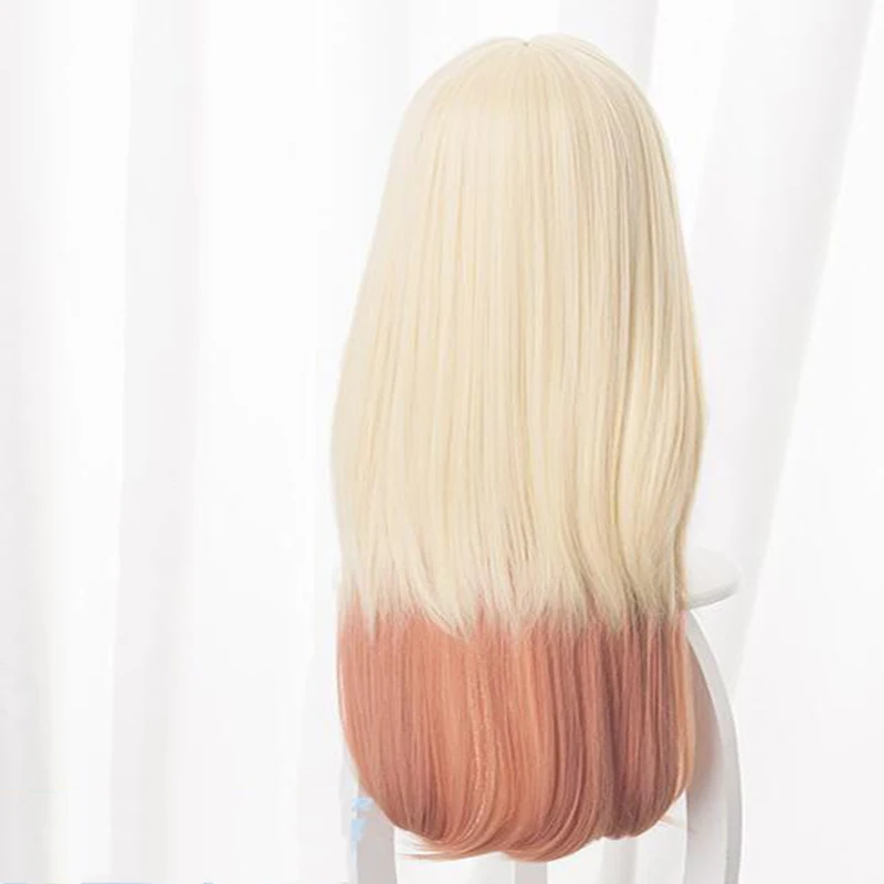 

Ordinary career makes the world's strongest month yellow gradient orange powder cosplay anime wig