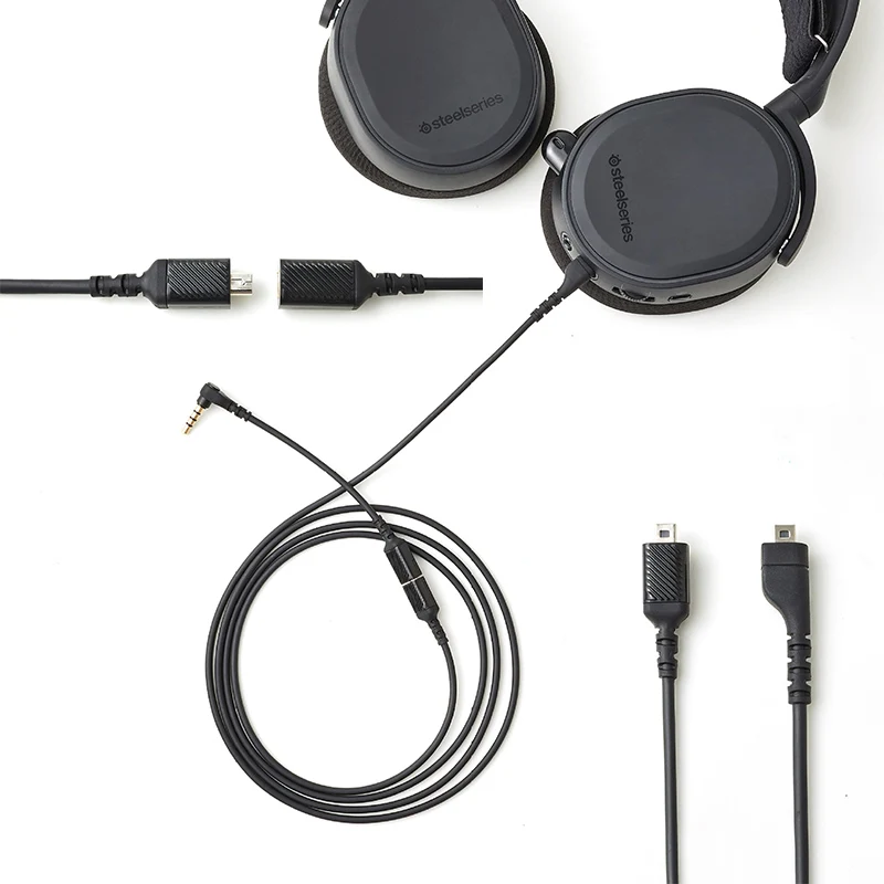 

1set Gaming Headphone Replacement Sound Card Extension Cords Audio Cables For Arctis 3/5/7 Pro