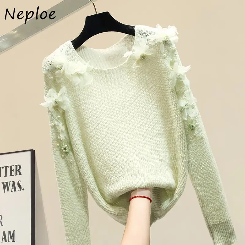 Осень-зима 2022 новый вязаный Топ Neploe женские свитера с круглым вырезом и