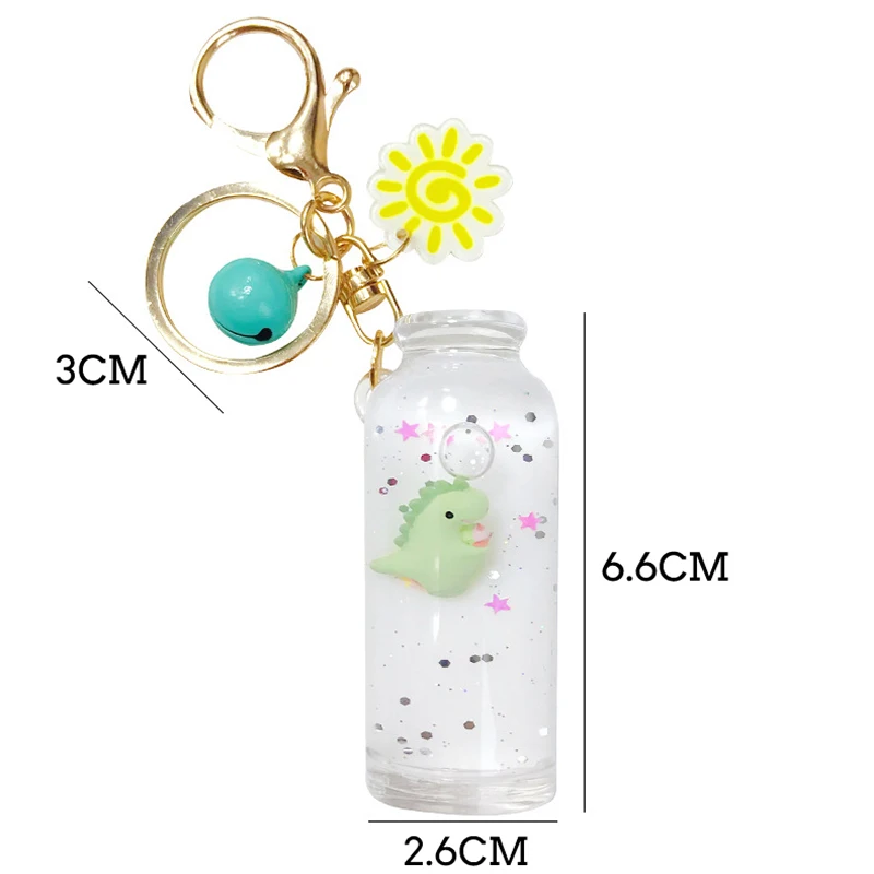 

Drifting Bottle Bag Ornaments Milk Liquid Bells Star Pendant Transparent Key Chains Strap Cute Sleutelhangers Car Accessories