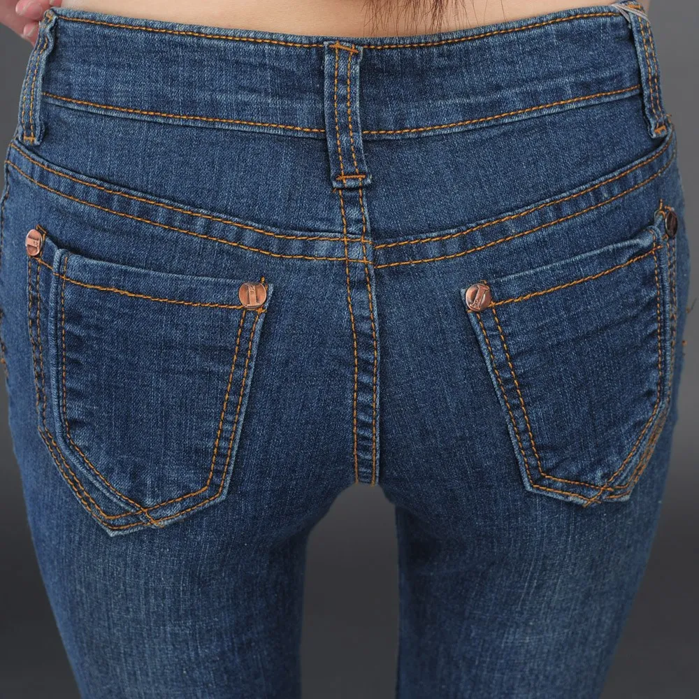 Демисезонные эластичные женские джинсы облегающие Женские Брюки|womens jeans boot cut|women