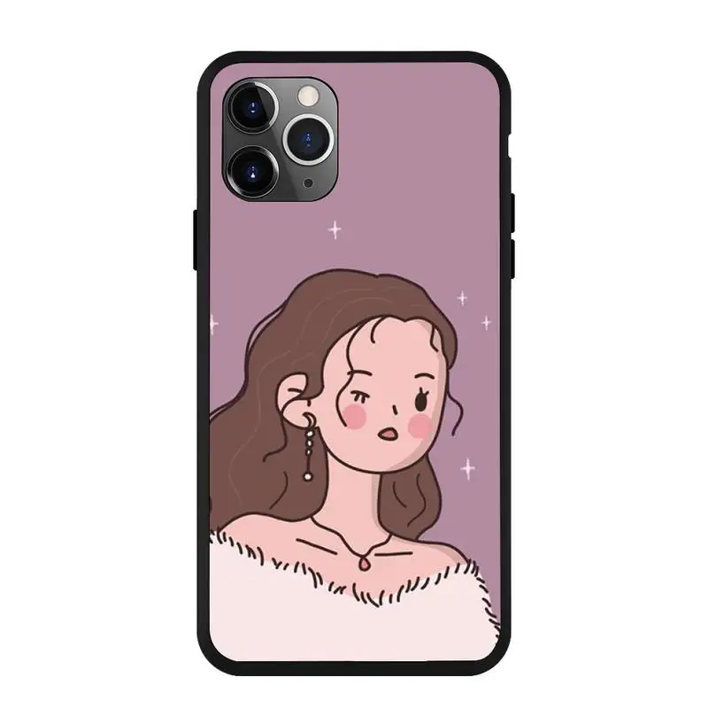

Literary And Simple Girl Phone Case For Iphone 6 6s 7 8plus X Xr 11 12 Mini Pro Max Nax Fundas Cover