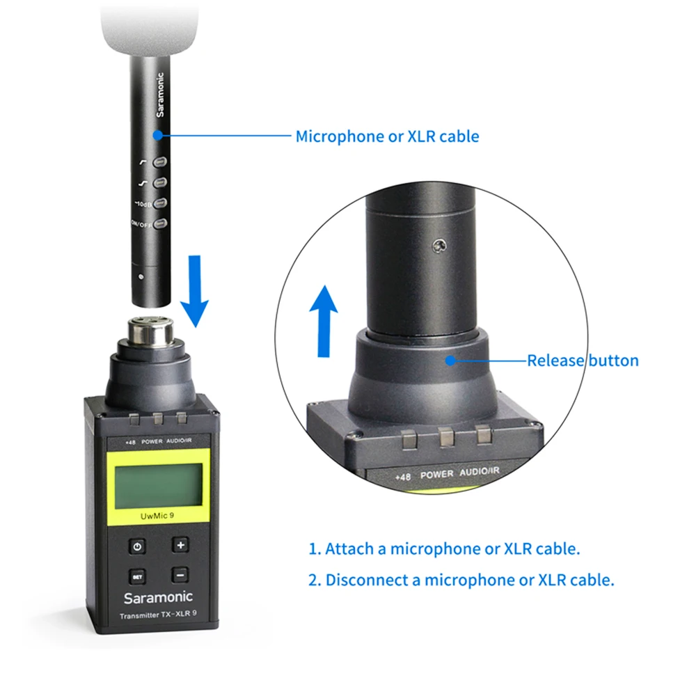 Saramonic – système de Microphone sans fil UwMic9, récepteurs et transmetteur XLR pour appareil photo, caméscope et téléphone intelligent